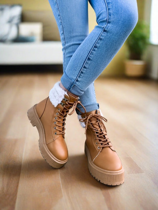 Jessi Lace Up Boots | Tan