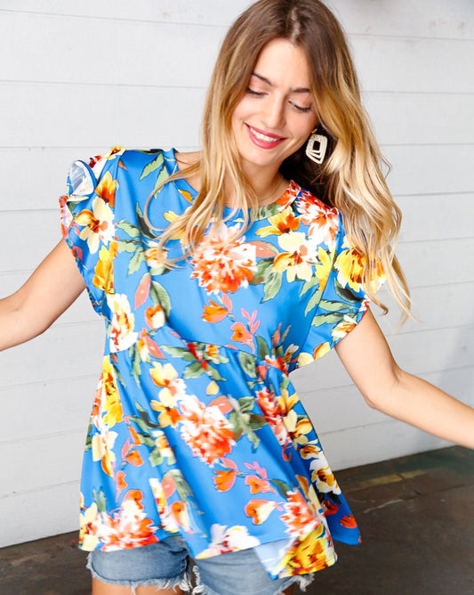 Floral Ruffle Babydoll Top