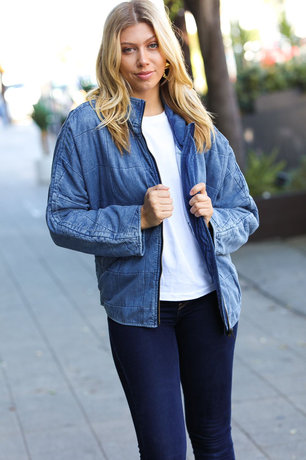 Be Your Best Denim Quilted Jacket