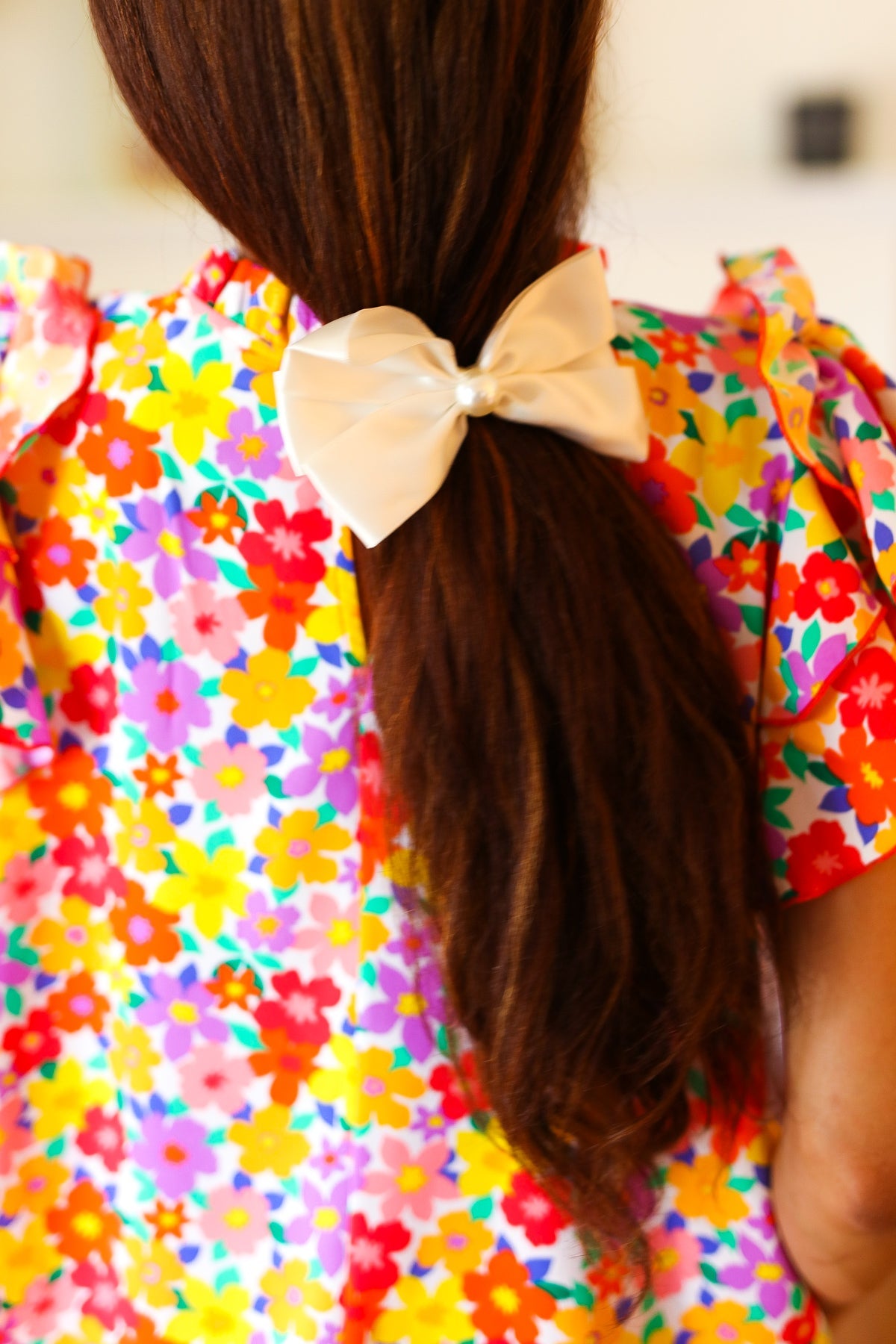 Satin Pearl Coquette Bow