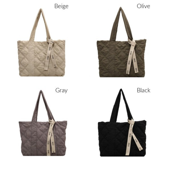 Quilted Tote | Multiple Colors