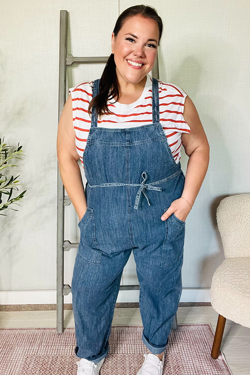 Weekend Ready Denim Overall Jumper