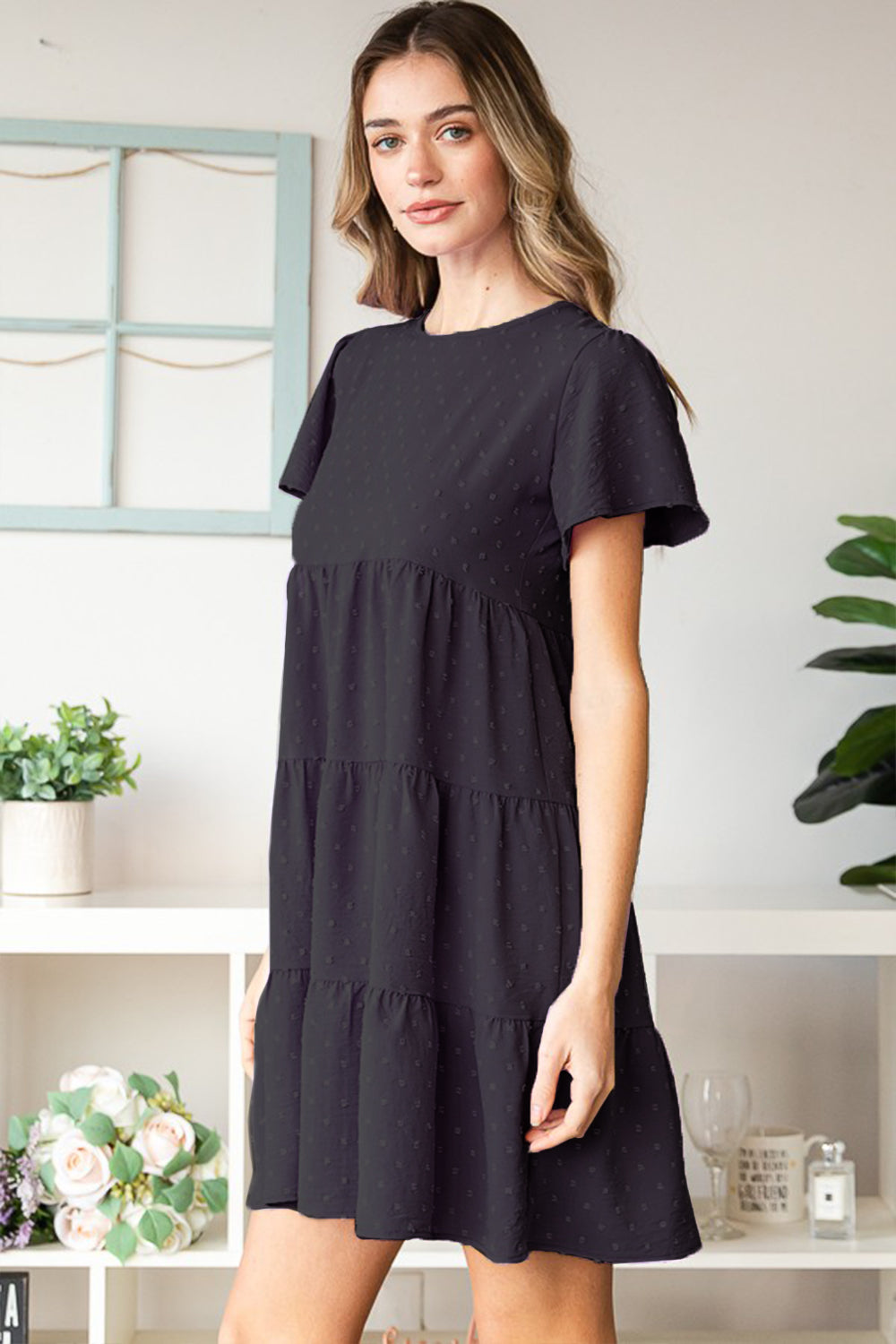 Swiss Dot Tiered Dress