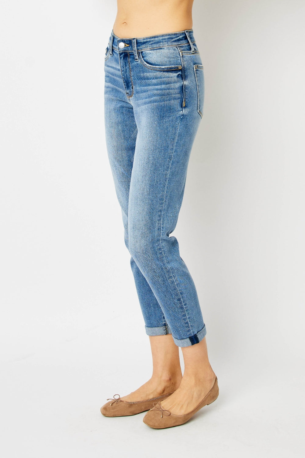Alec Cuffed Hem Slim Jeans | Judy Blue