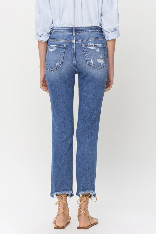 JoAnna High-Rise Raw Hem Straight Jeans | Lovervet