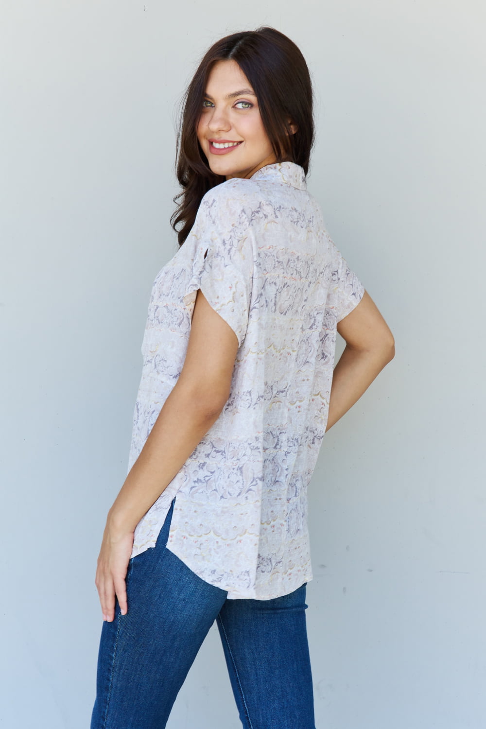 Floral Paisley Twist Tunic Top