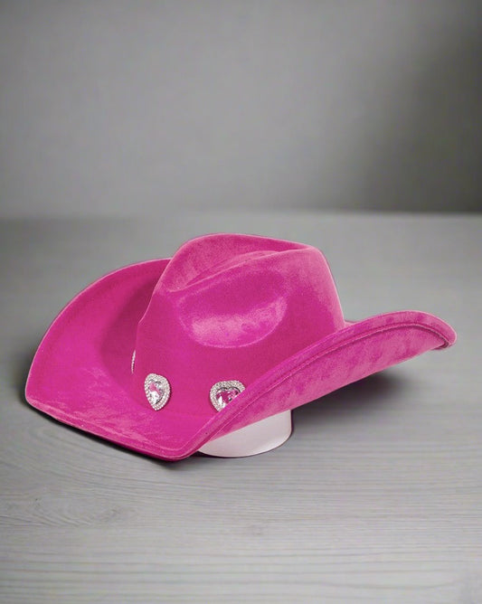 Rhinestone Pave Heart Cowboy Hat | Multiple Colors