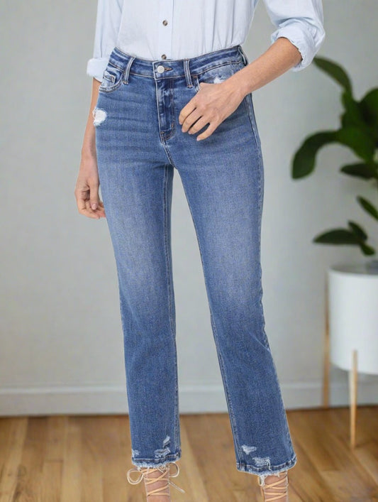 JoAnna High-Rise Raw Hem Straight Jeans | Lovervet