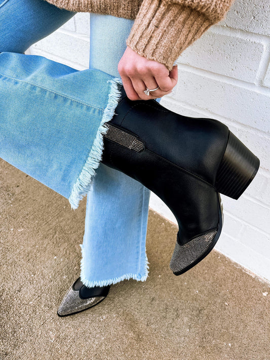 Rhonda Rhinestoone Boots | Black