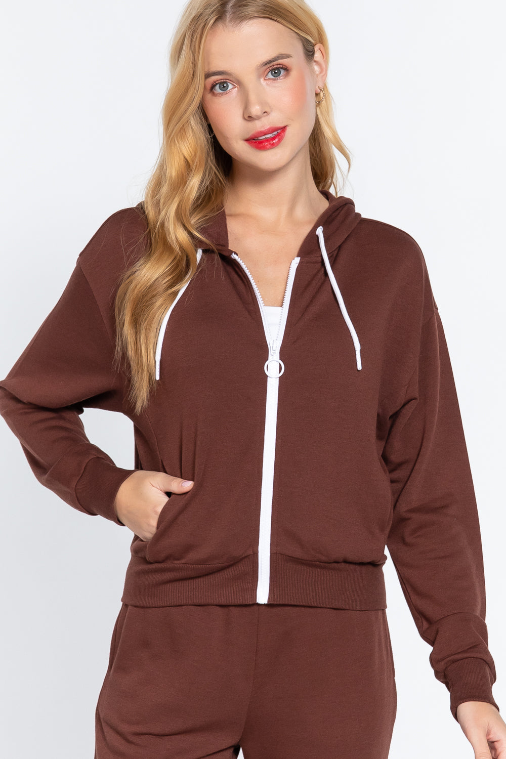 Fleece French Terry Jacket | Chocolate