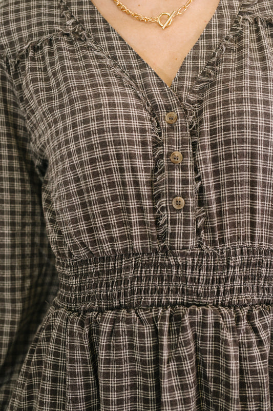 Fairytale Plot Plaid Midi Dress