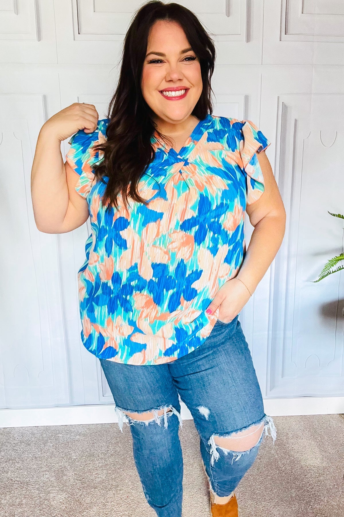 Tropical Breeze Floral Banded Top