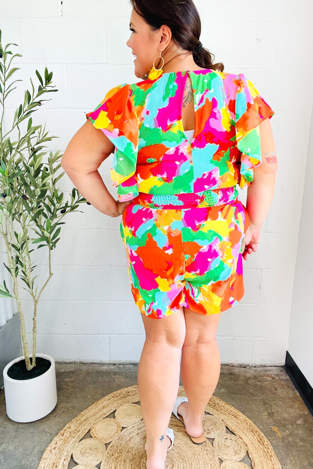 Under The Sun Floral Smocked Romper