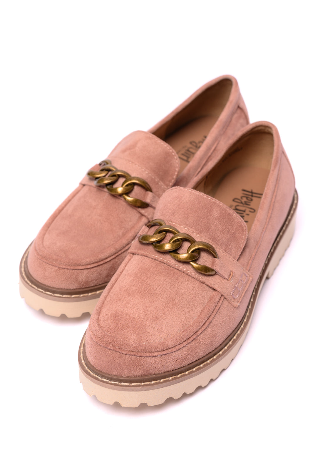 Literally Loafers | Blush Faux Suede