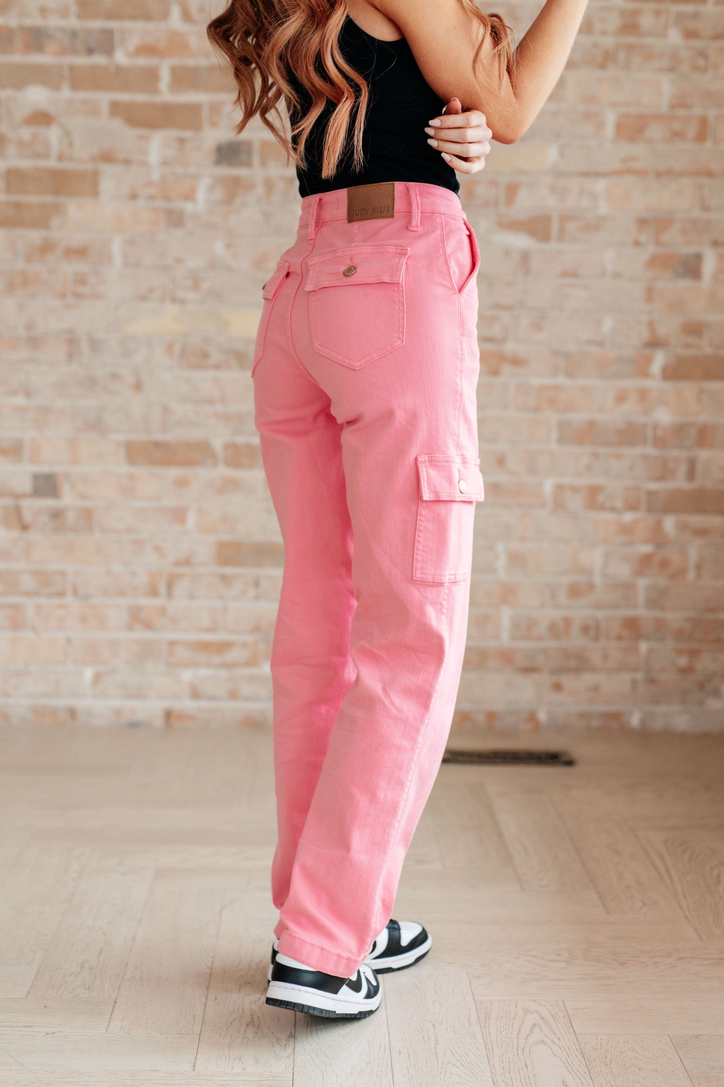 Peggy High-Rise Cargo Straight Jeans | Pink | Judy Blue