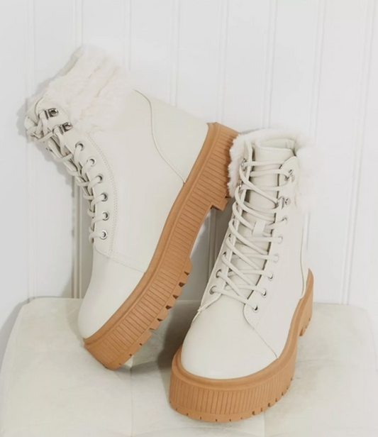 Jessi Lace Up Boots | Bone