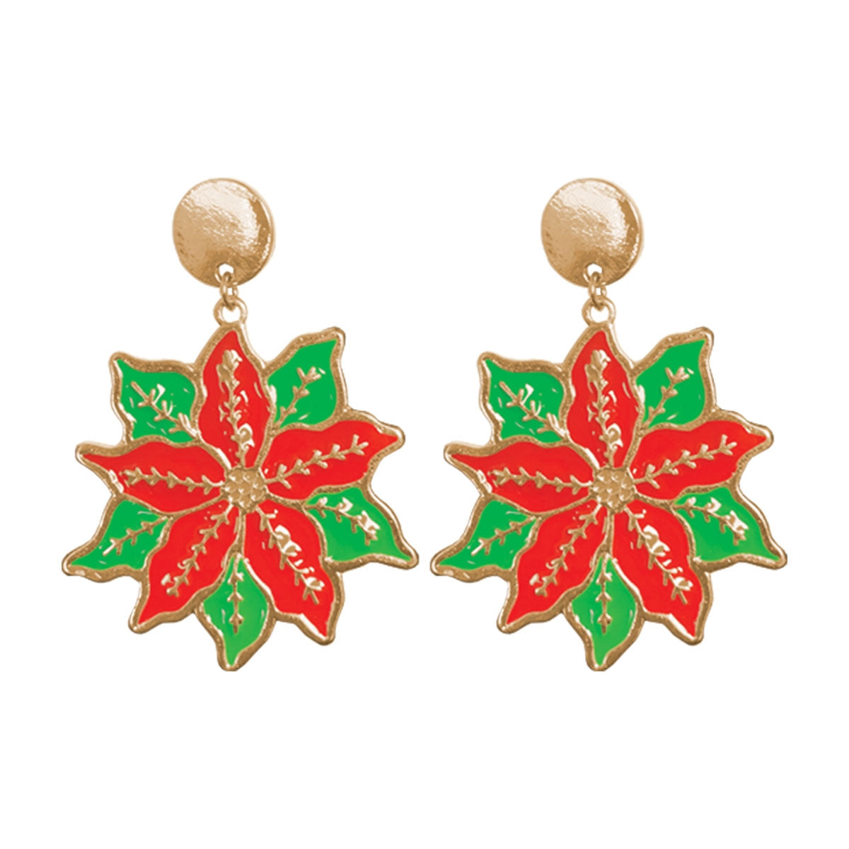 Poinsettia Earrings