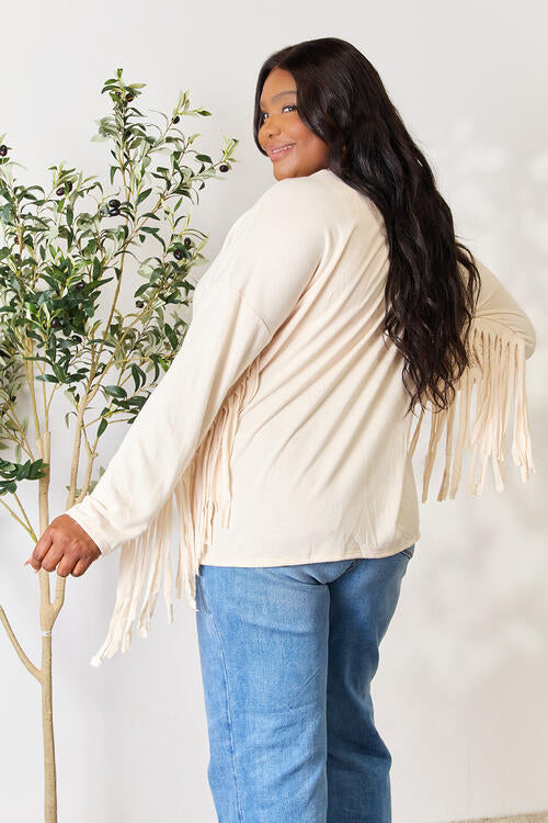 In With The Fringe Long Sleeve Top