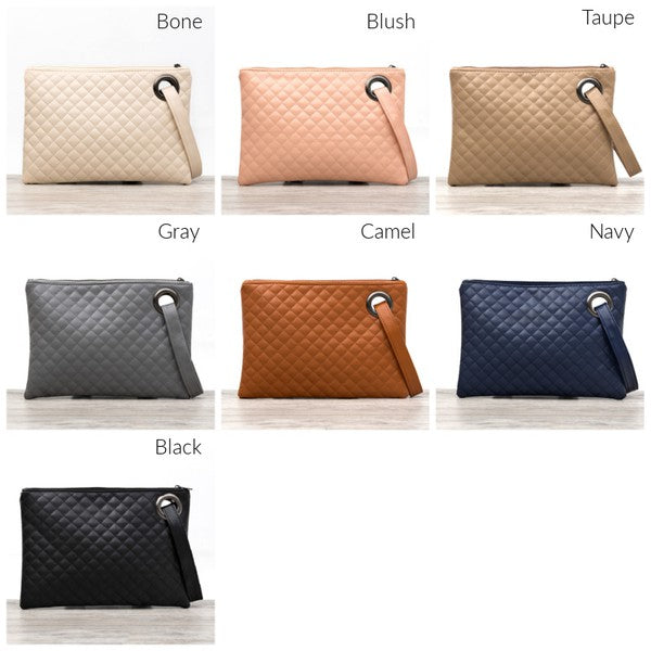 Quilted Wristlet Clutch | Multiple Colors - Bella Lia Boutique