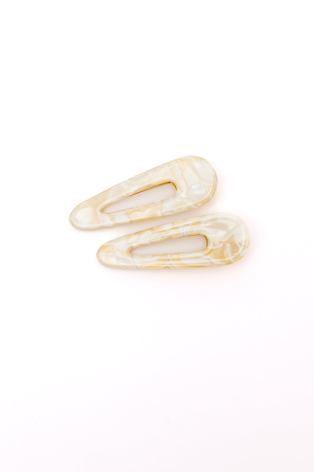 Teardrop Hair Clips | Gold Shell