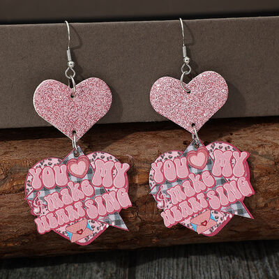 Heart Sing Wooden Earrings