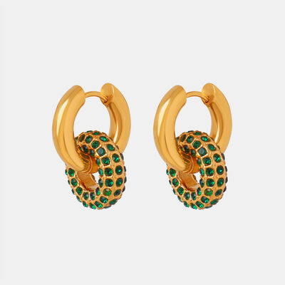 Inlaid Zircon Double Hoop Earrings
