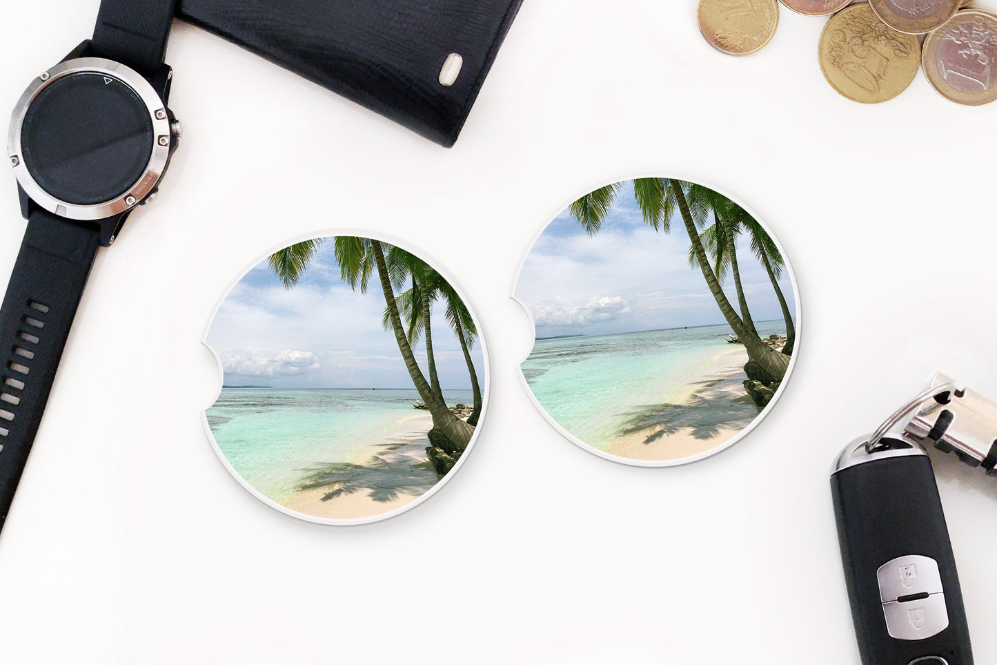 Beach Scene Car Coasters - Bella Lia Boutique