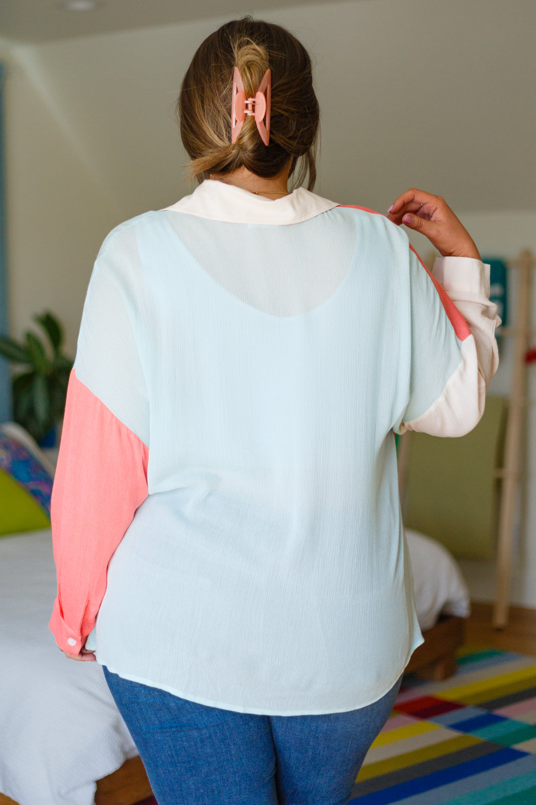 Capture The Day Button Up Top - Bella Lia Boutique