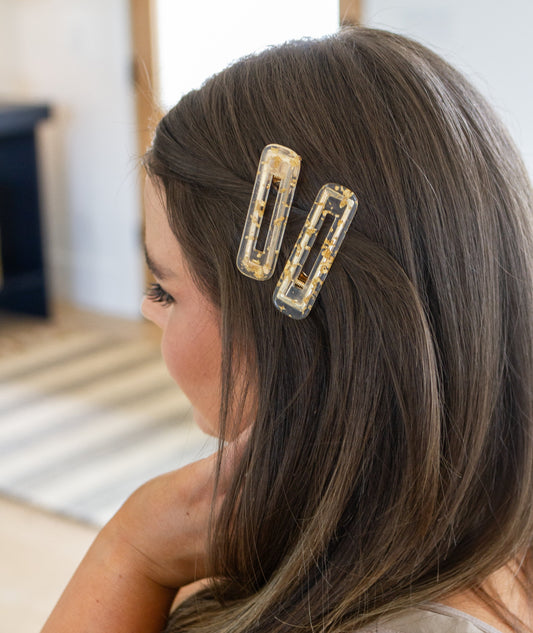 Double Trouble Hair Clips | Gold Leaf