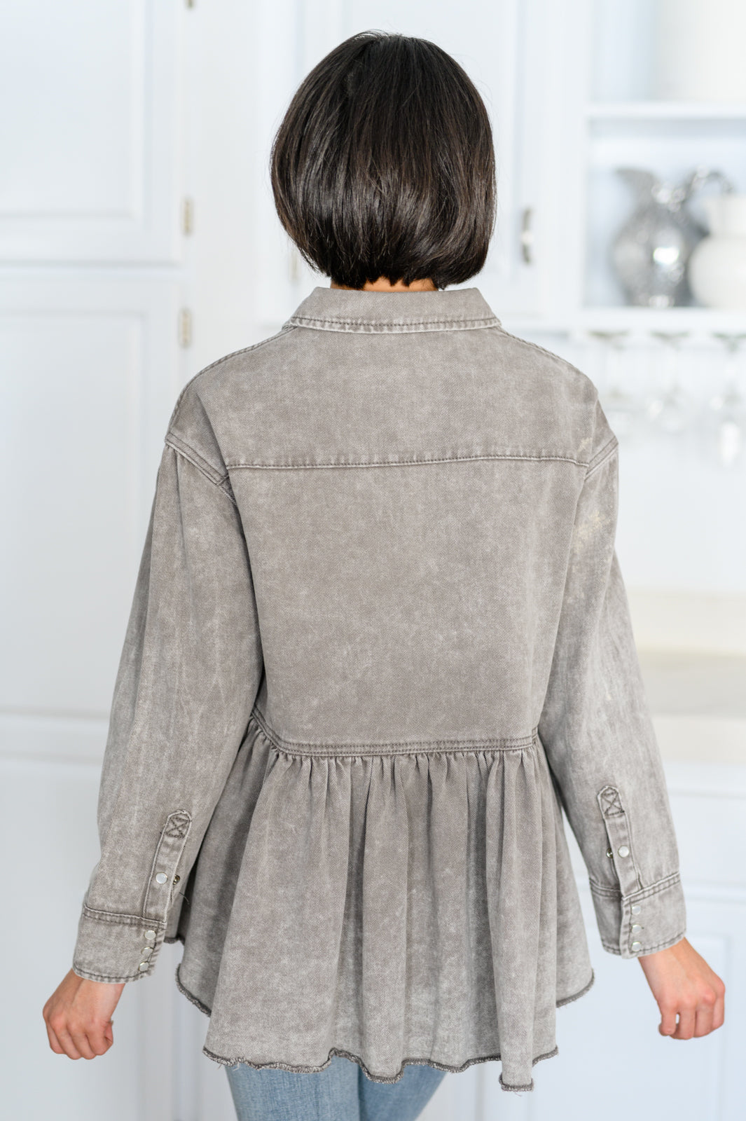 Earl Grey Button Up Shacket - Bella Lia Boutique