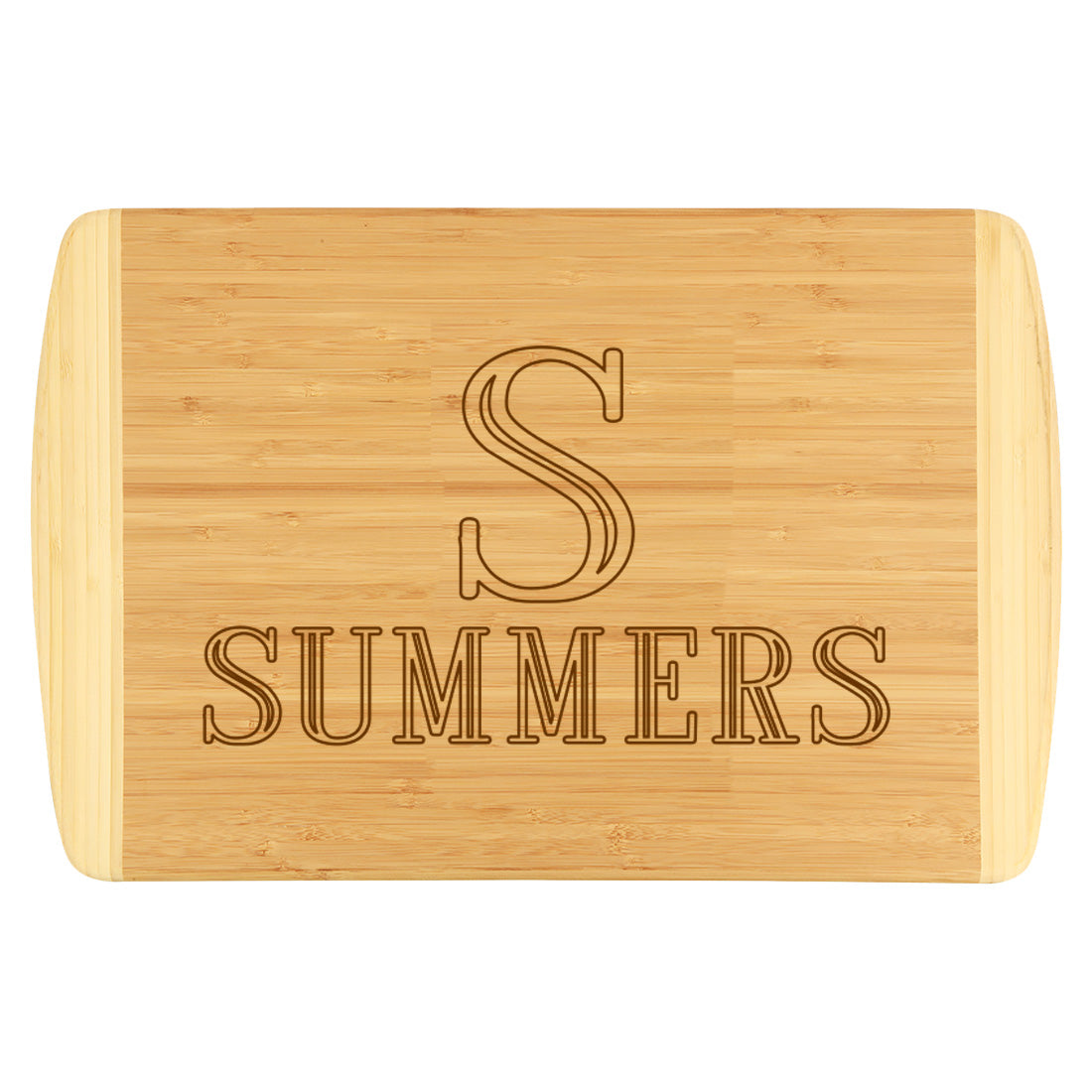 Personalized Single Initial Name Two-Tone Cutting Board - Bella Lia Boutique