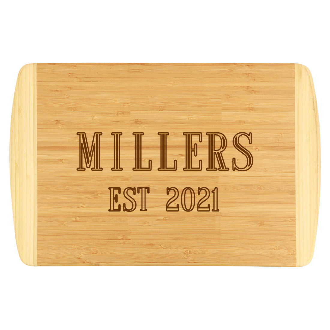 Personalized Name & Est. Year Two-Tone Cutting Board - Bella Lia Boutique
