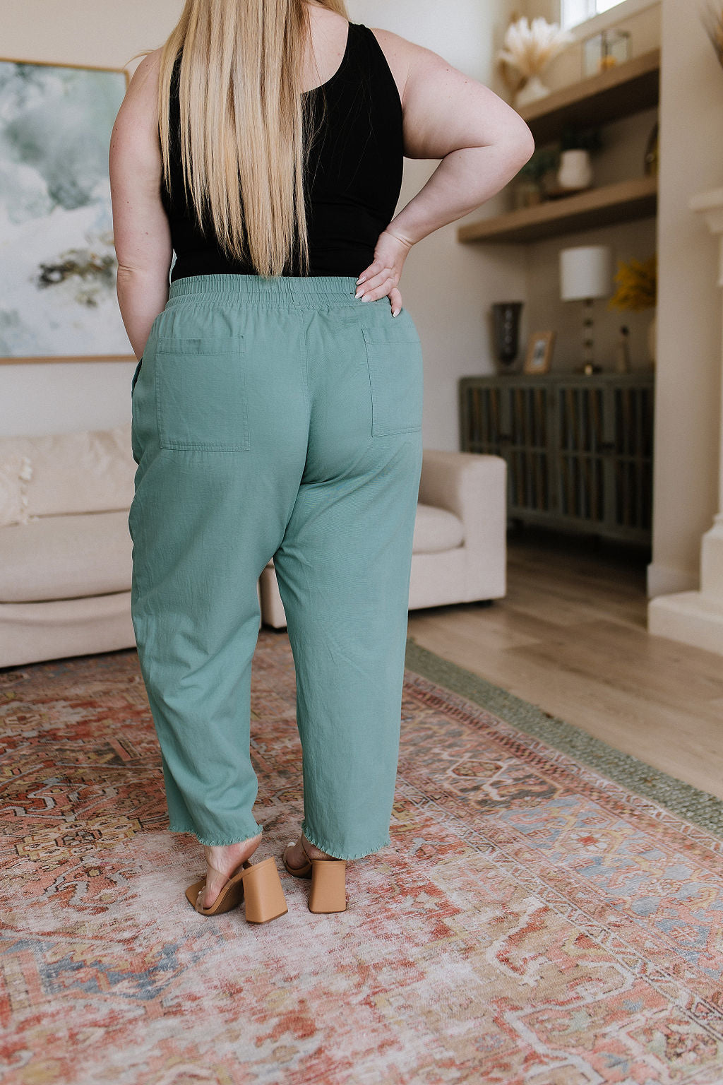 Love Me Dearly High Waisted Pants | Jade