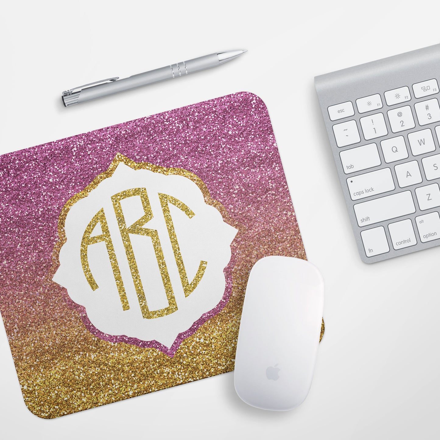 Monogram Glitter Mousepad - Bella Lia Boutique