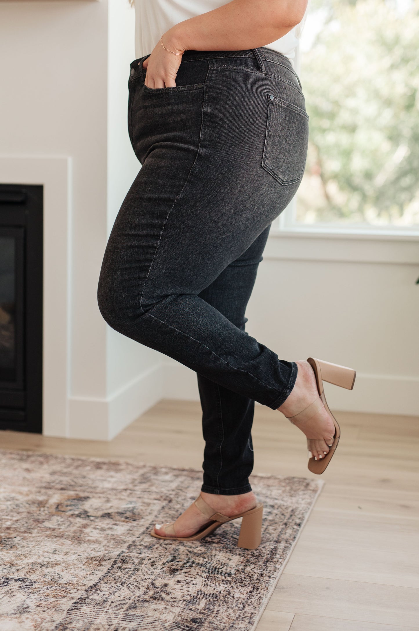 Octavia High-Rise Control Top Skinny Jeans | Washed Black | Judy Blue