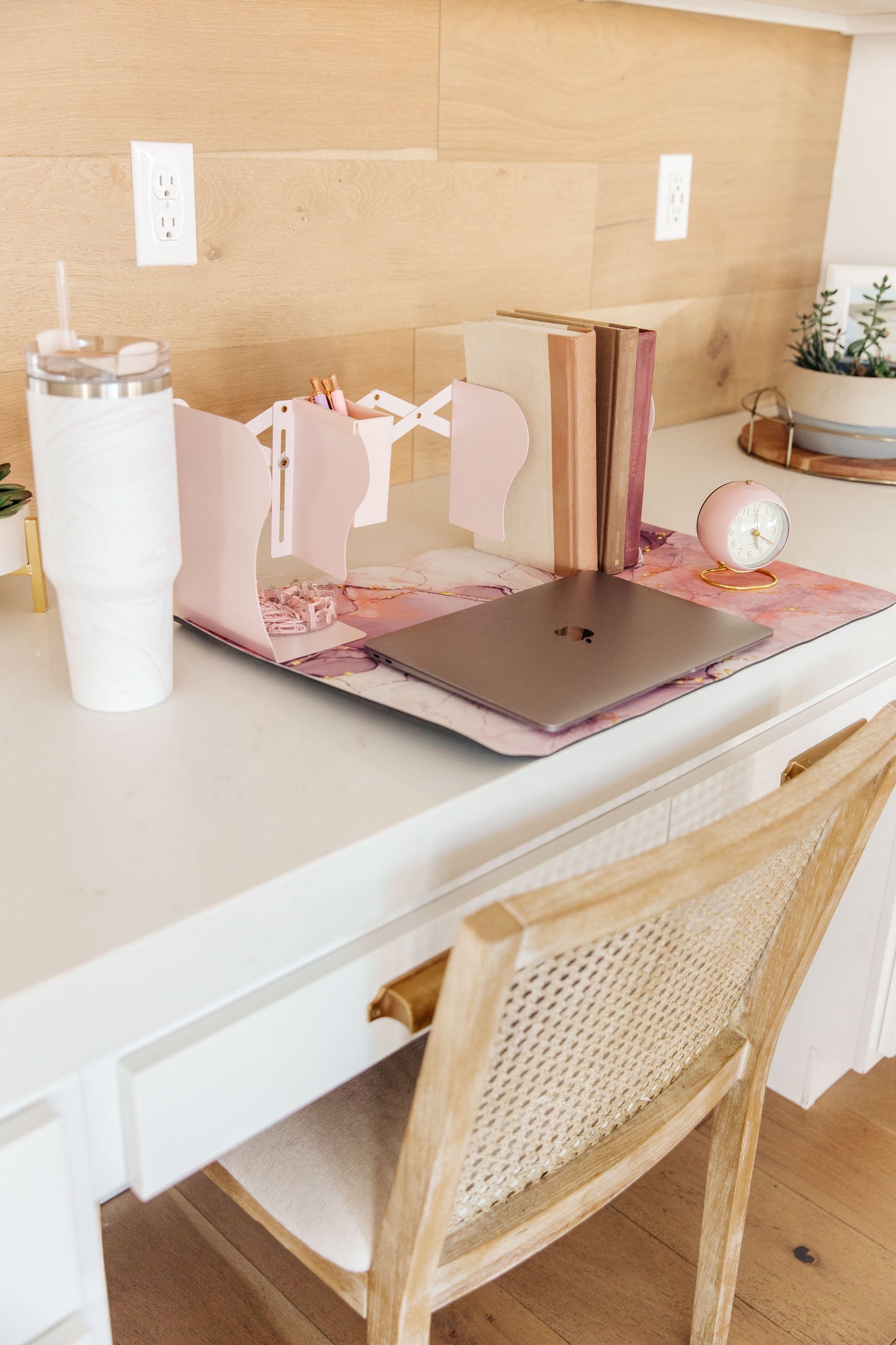 Say No More Luxury Desk Pad | Pink Marble