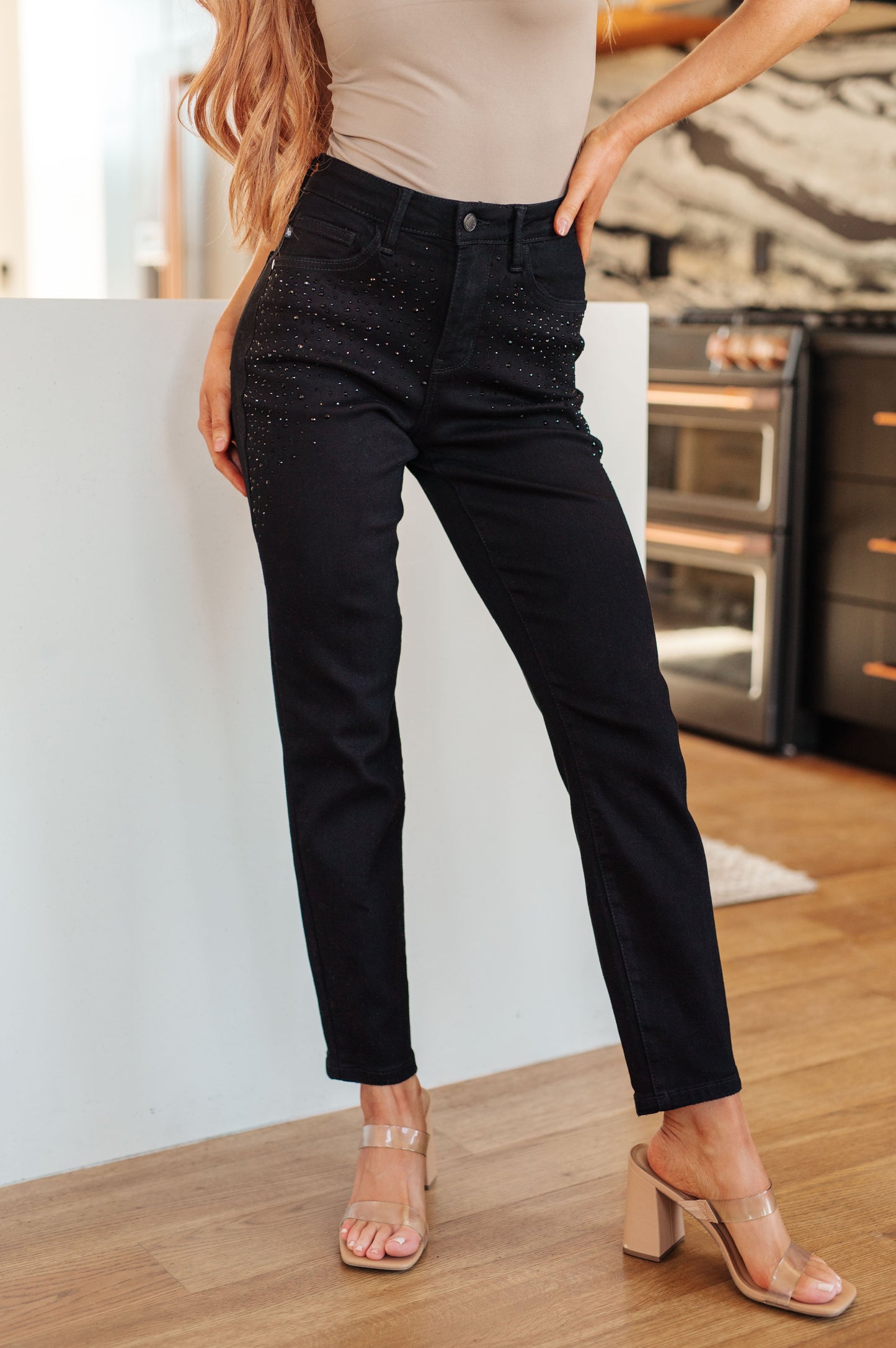 Reese Rhinestone Slim Fit Jeans | Judy Blue