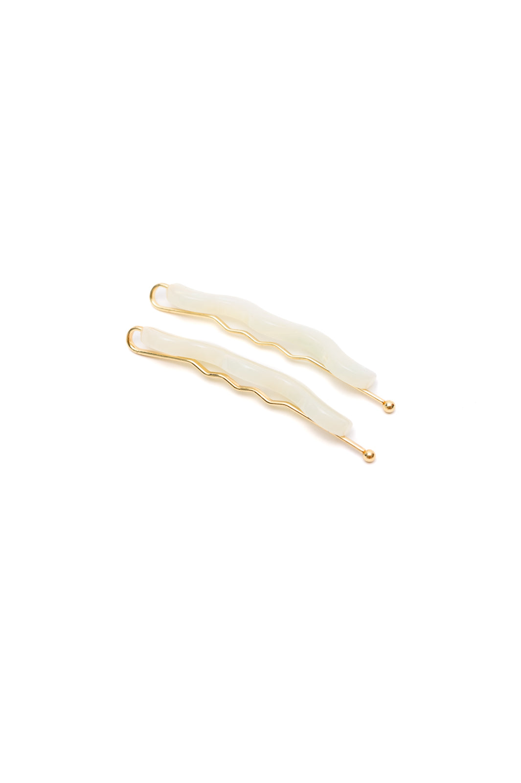 Sleek Waves Hair Clip | White Tortoise
