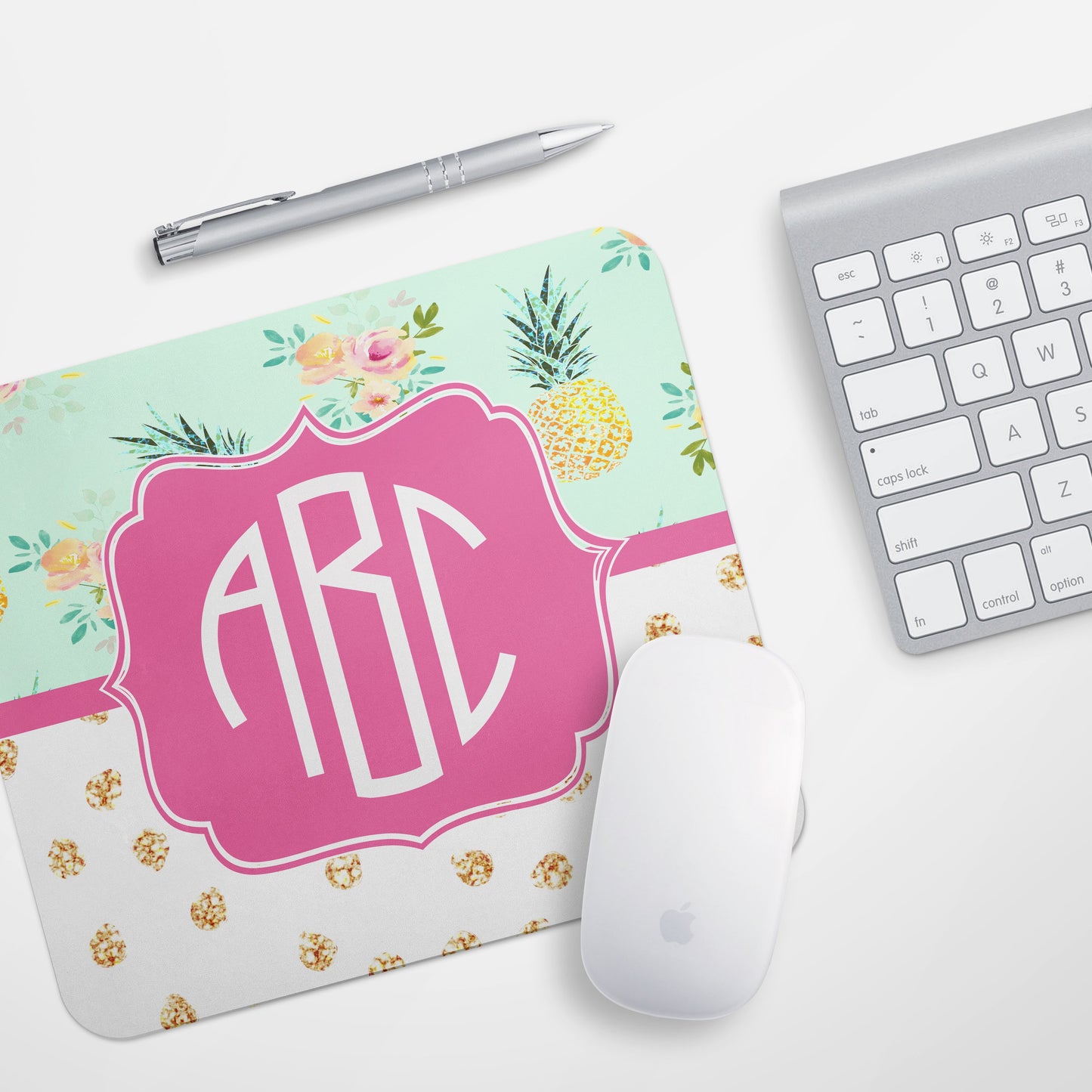 Summer Monogram Glitter Mousepad - Bella Lia Boutique