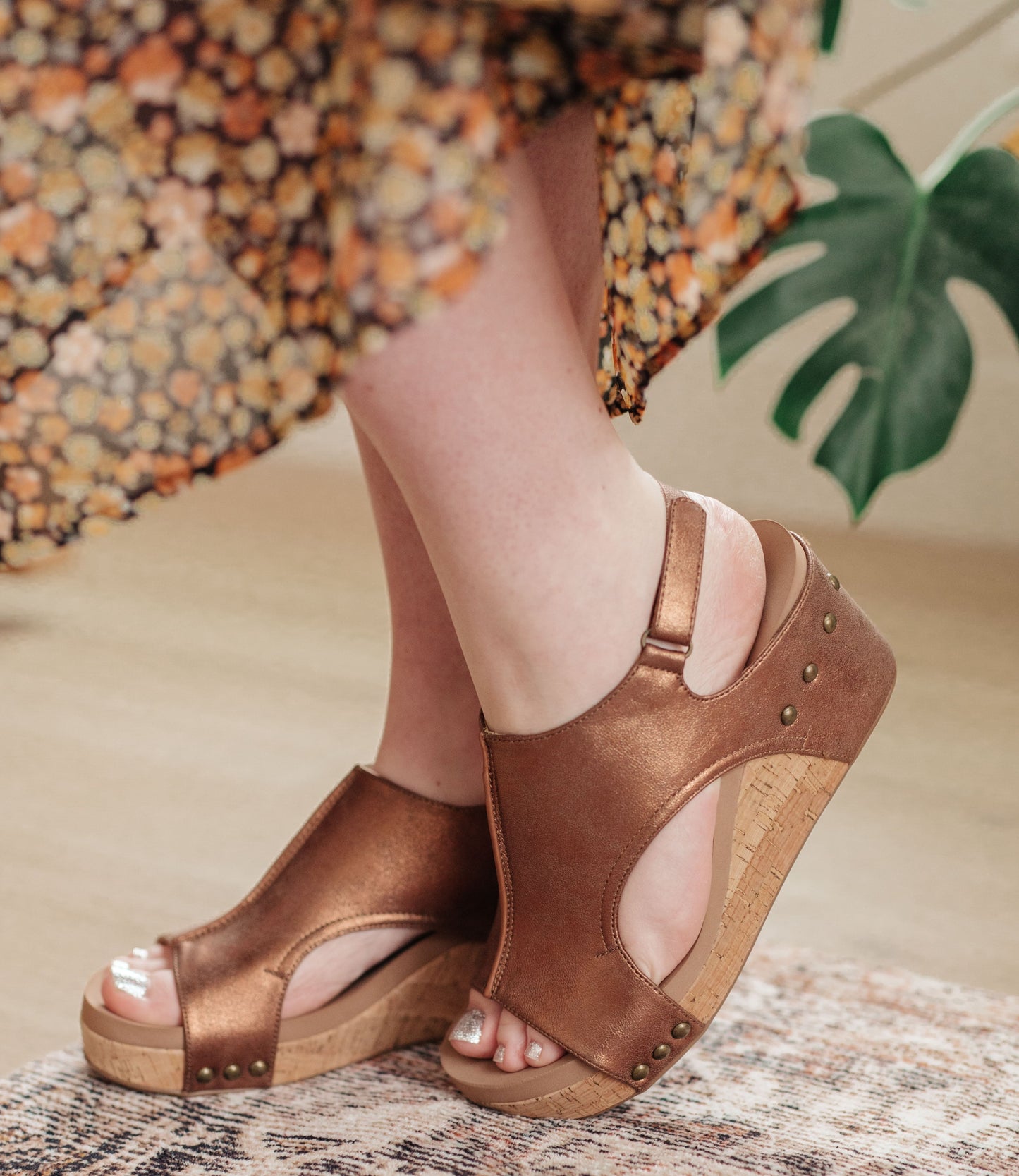 Walk This Way Wedge Sandals | Antique Bronze