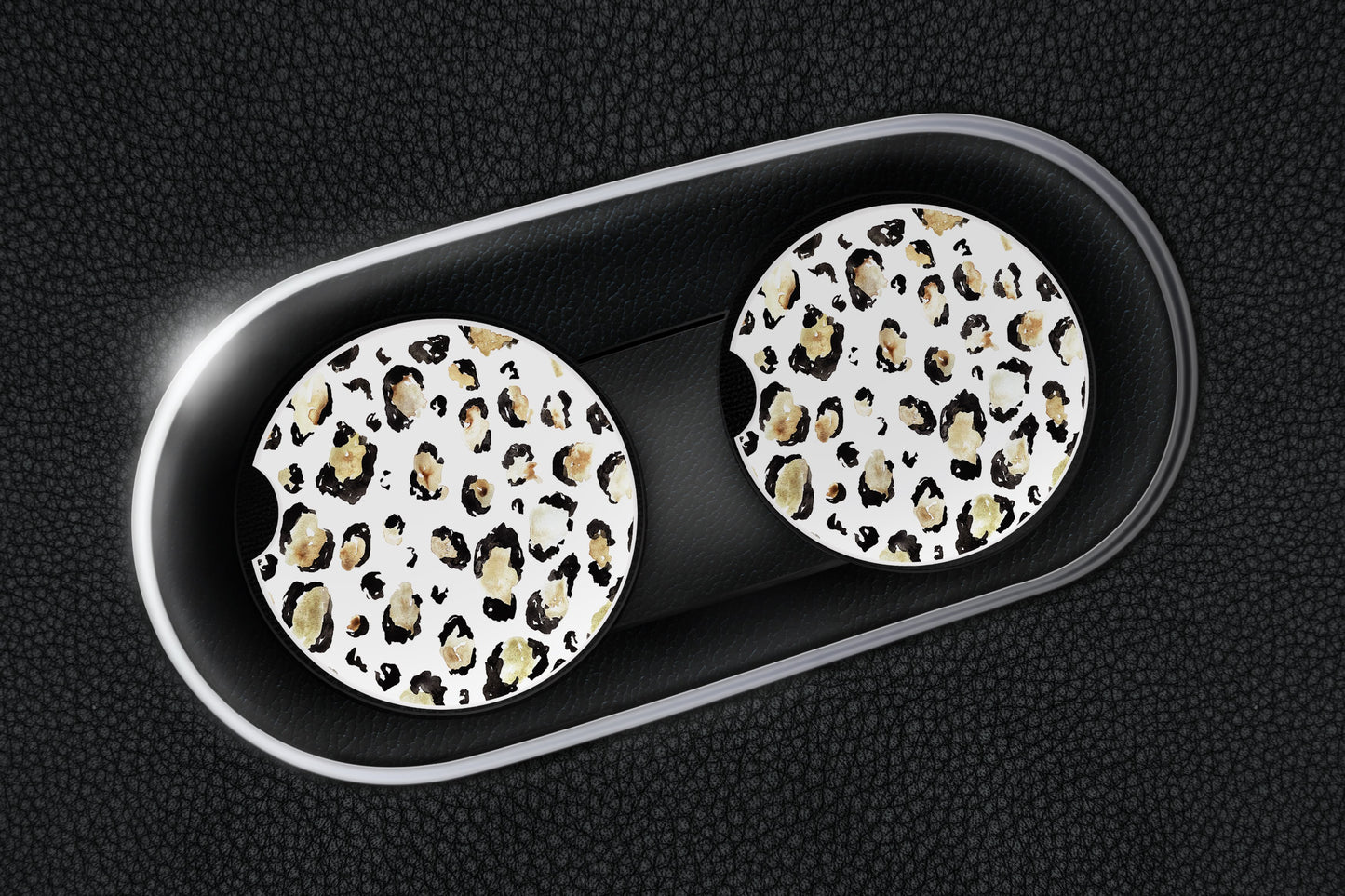 White Leopard (Large Print) Car Coasters - Bella Lia Boutique