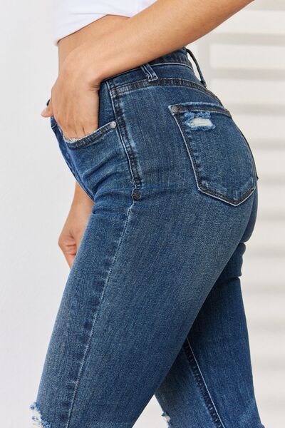 Kiala High-Waist Distressed Slim Jeans | Judy Blue