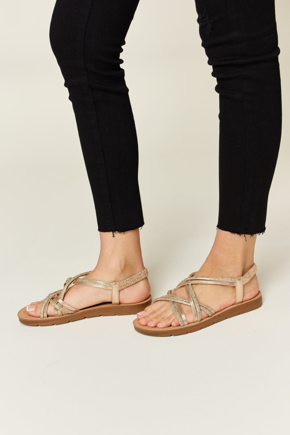 Rhinestone Crisscross Sandals