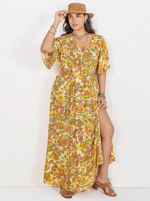 Floral Slit Dress | Curvy
