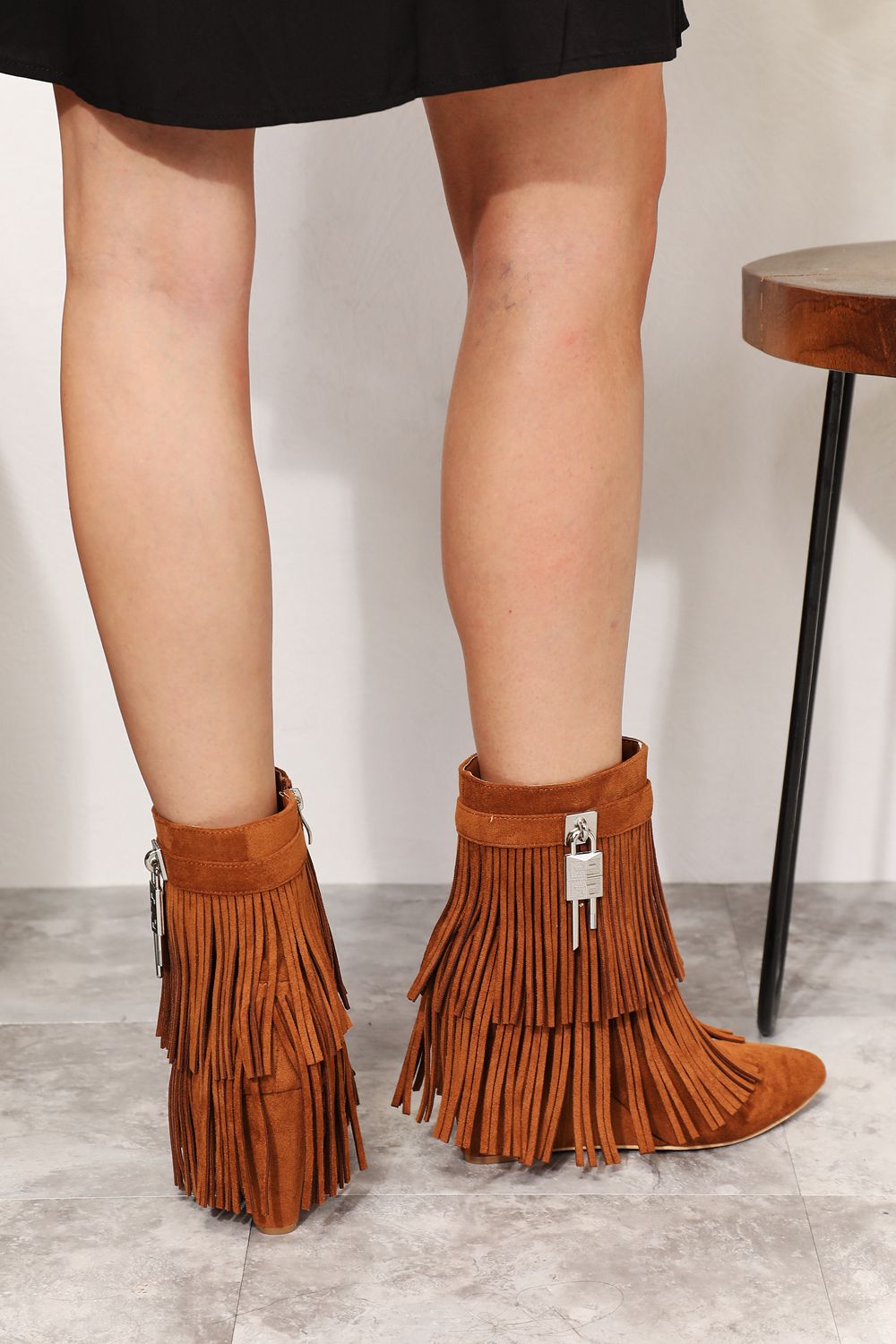 Legend Tassel Wedge Booties | Ochre