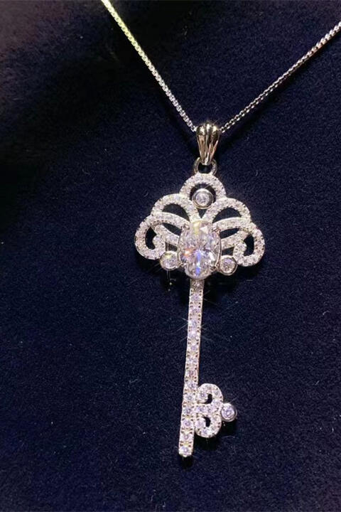Moissanite Key Pendant Necklace