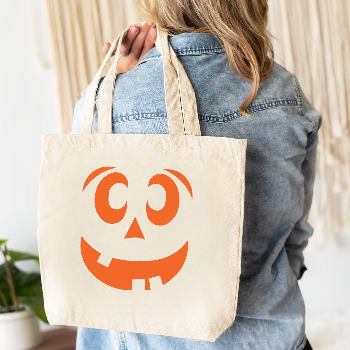 Jack-o-Lantern Canvas Tote - Bella Lia Boutique