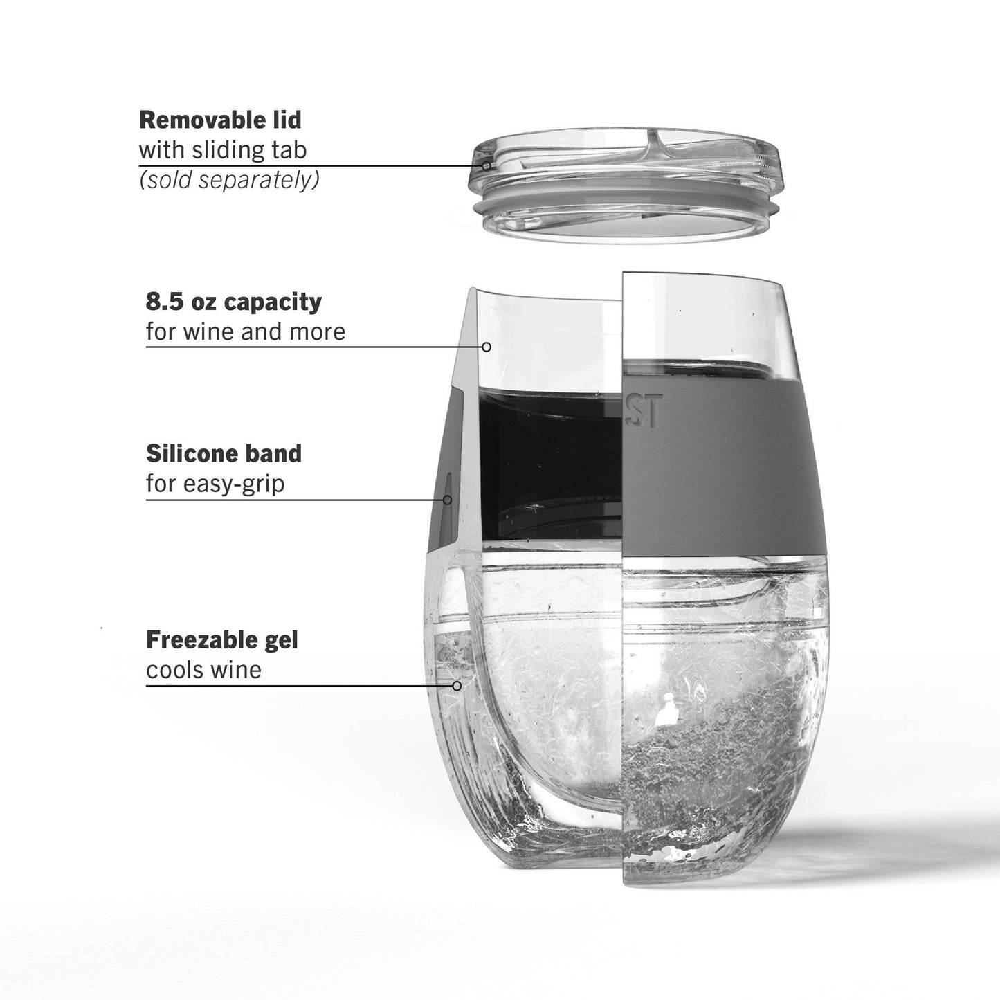 Wine FREEZE Lid (Set of Two) - Bella Lia Boutique