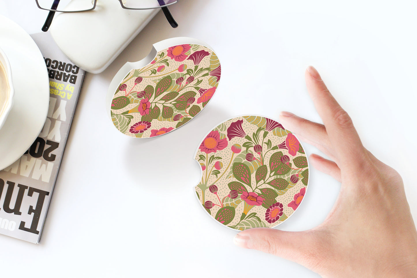 Fall Floral Car Coasters - Bella Lia Boutique