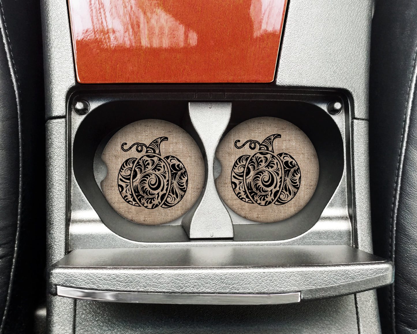 Burlap Pumpkins Fall Car Coasters - Bella Lia Boutique